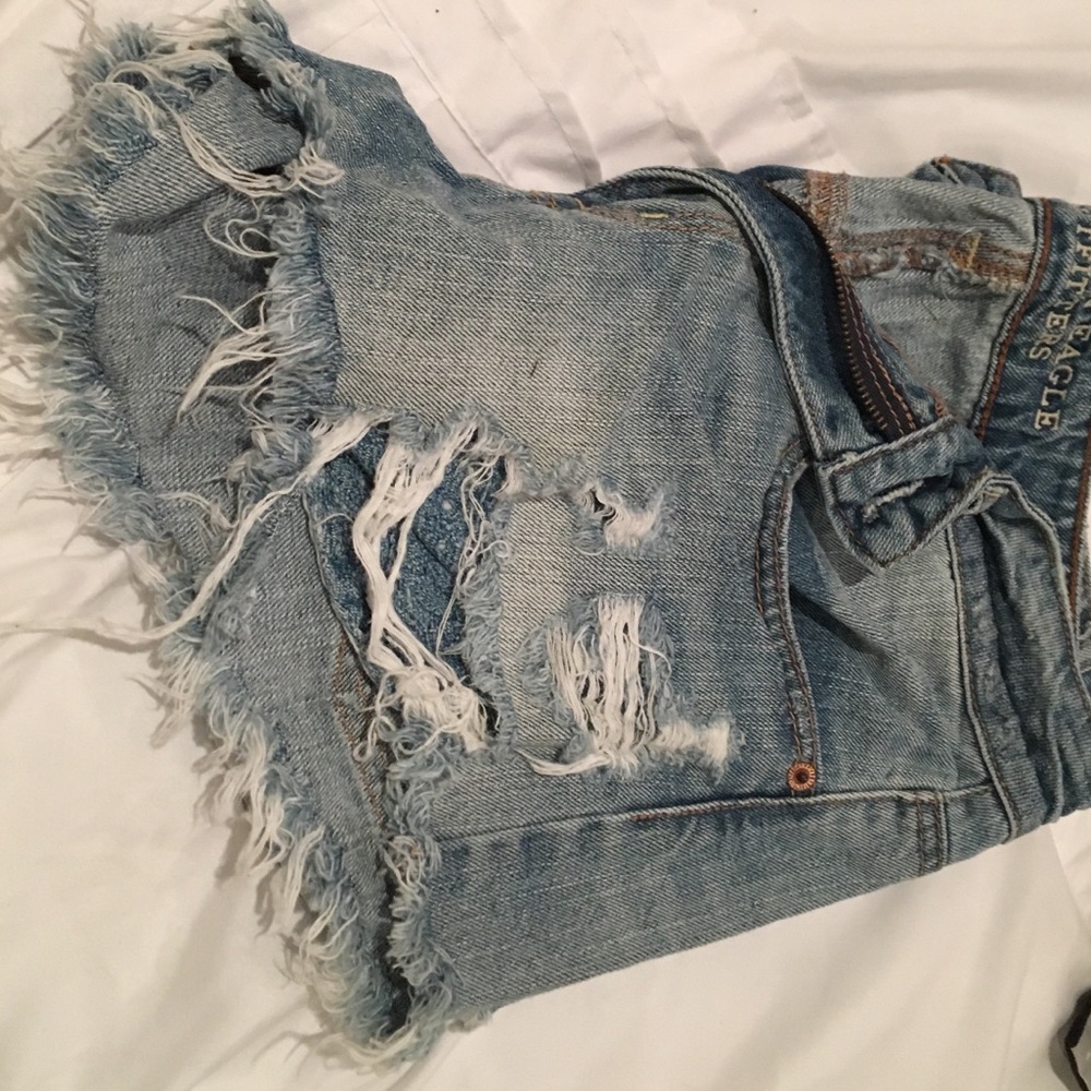 Short, ripped shorts